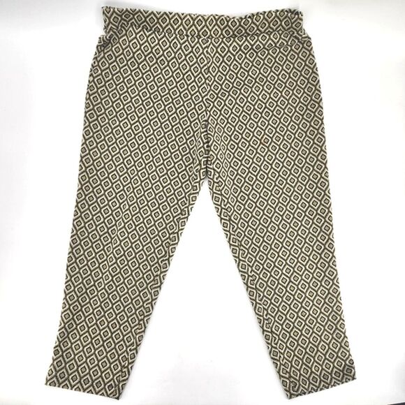 Melissa Paige Woman Stretch Ankle Pants Size 2X Geometric Retro Glam 60s - Picture 10 of 11